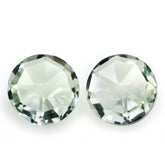 GREEN AMETHYST ROSE CUT BRIOLETTE ROUND 6MM 0.81 Cts.