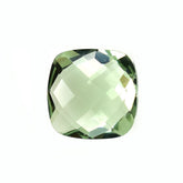 GREEN AMETHYST CHECKER BRIOLETTE CUSHION (SPECIAL) (CLEAN) 10.00X10.00 MM 3.68 Cts.