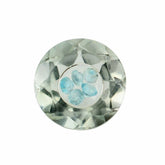 GREEN AMETHYST ON TOP CRYSTAL AT BACK CUT ROUND 8MM 1.85 Cts.
