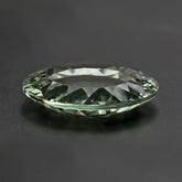 GREEN AMETHYST CONCAVE ROUND FLAT COIN 15MM 6.06 Cts.