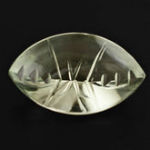 GREEN AMETHYST BUFFTOP CROSS CONCAVE BACK MARQUISE 20X12MM 9.24 Cts.