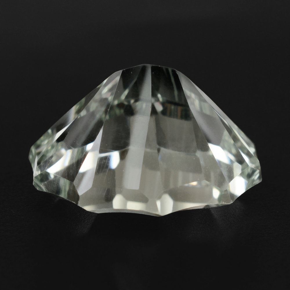 GREEN AMETHYST CONCAVE NINETY CUT OVAL 11X9MM 3.08 Cts.
