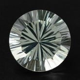 GREEN AMETHYST CONCAVE STRAIGHT FACETED ROUND 14MM 8.78 Cts.
