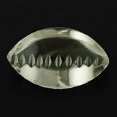 GREEN AMETHYST BUFFTOP ZIP CUT BACK MARQUISE 20X12MM 11.09 Cts.