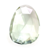 GREEN AMETHYST ROSE CUT BRIOLETTE IRREGULAR PEARISH 14X10MM 3.79 Cts.