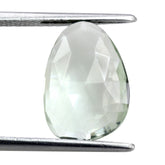 GREEN AMETHYST ROSE CUT BRIOLETTE IRREGULAR PEARISH 14X10MM 3.79 Cts.