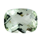 GREEN AMETHYST CHECKER CUT CUSHION 16X12MM 8.59 Cts.