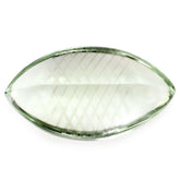 GREEN AMETHYST BUFFTOP CARVED NET BACK MARQUISE (DES#104) 18X10MM 6.28 Cts.
