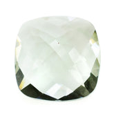 GREEN AMETHYST CHECKER CUT CUSHION 14MM 16.03 Cts.