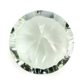 GREEN AMETHYST CONCAVE STRAIGHT FACET ROUND (DES#77) 14MM 9.94 Cts.