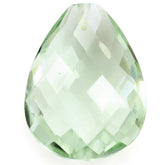 GREEN AMETHYST BRIOLETTE PEAR (HALF DRILL) (SI) 20X15MM 12.72 Cts.
