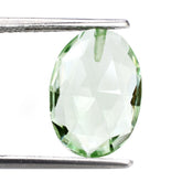 GREEN AMETHYST ROSE CUT BRIOLETTE OVAL (HALF DRILL) 14X10MM 4.83 Cts.