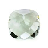 GREEN AMETHYST CHECKER CUT CUSHION 11MM 4.13 Cts.