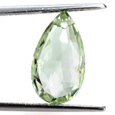 GREEN AMETHYST ROSE CUT BRIOLETTE PEAR (FULL DRILL) 16X9MM 5.12 Cts.