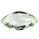 GREEN AMETHYST ROSE CUT BRIOLETTE MARQUISE (FULL DRILL) (TWO HOLE) 16X8MM 3.82 Cts.