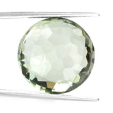 GREEN AMETHYST CHECKER TOP IRREGULAR FACET BACK ROUND 20MM 28.10 Cts.