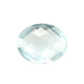 GREEN AQUAMARINE CHECKER CUT BRIOLETTE OVAL (HI/TRANSLUCENT) 10X8MM 2.10 Cts.