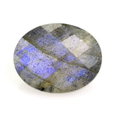 GREY LABRADORITE CHECKER CUT OVAL 10X8MM 2.23 Cts.