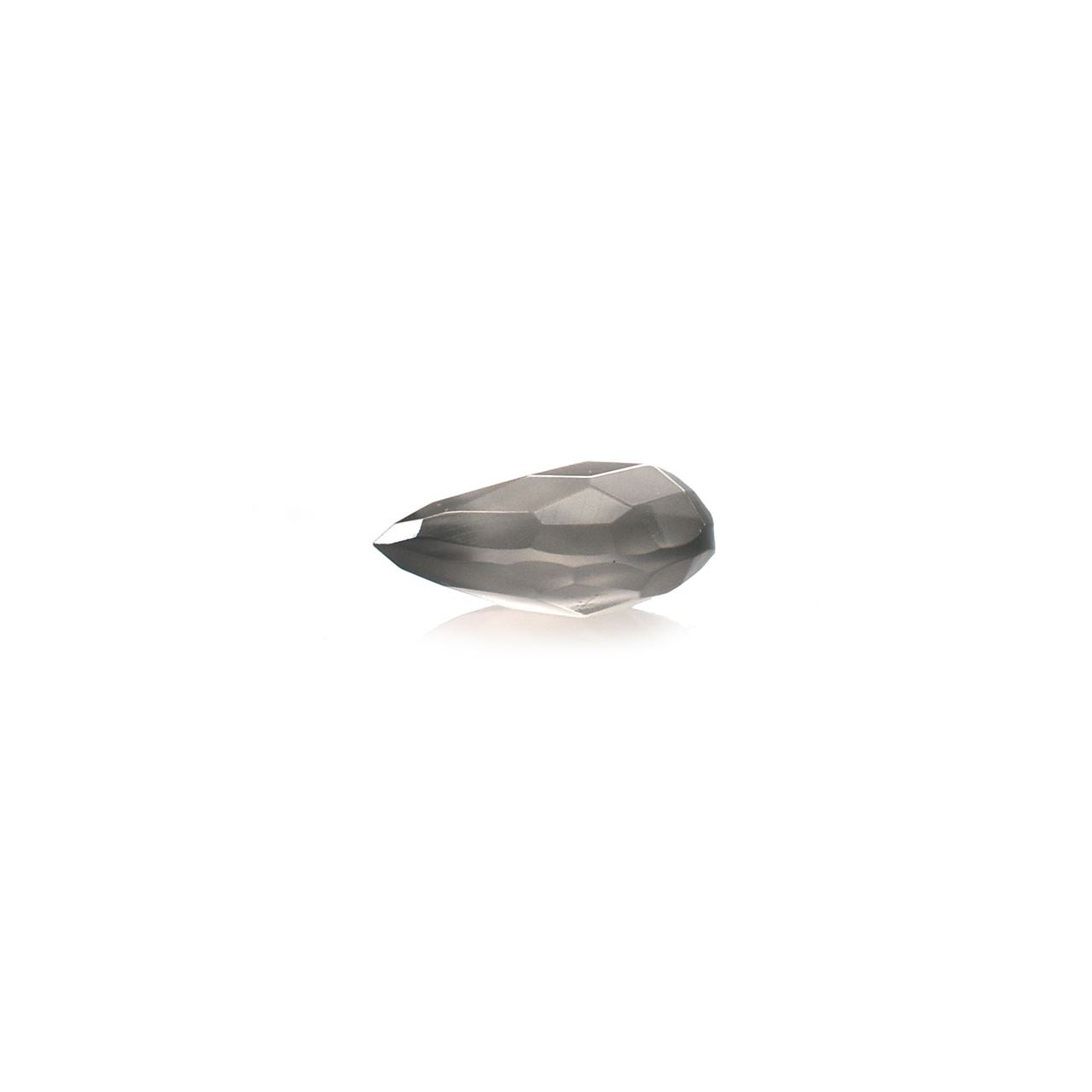 GREY MOONSTONE CHECKER CUT BRIOLETTE PEAR (DARK)(CLEAN) 6.00X4.00 MM 0.39 Cts.