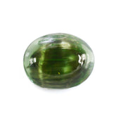 GREEN TOURMALINE CATS EYE OVAL CAB 10X8MM 2.90 Cts.