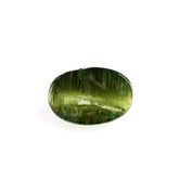 GREEN TOURMALINE CATS EYE OVAL CAB 6X4MM 0.58 Cts.
