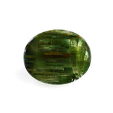 GREEN TOURMALINE CATS EYE OVAL CAB 11X9MM 3.70 Cts.