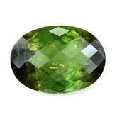 OLD GREEN TOURMALINE CHECKER CUT OVAL (DARK/HI) 14X10MM 6.00 Cts.