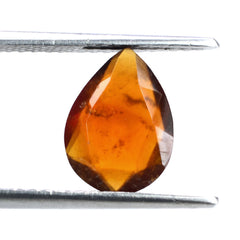 HESSONITE ROSE CUT BRIOLETTE PEAR (MILKY) 12X9MM 3.66 Cts.