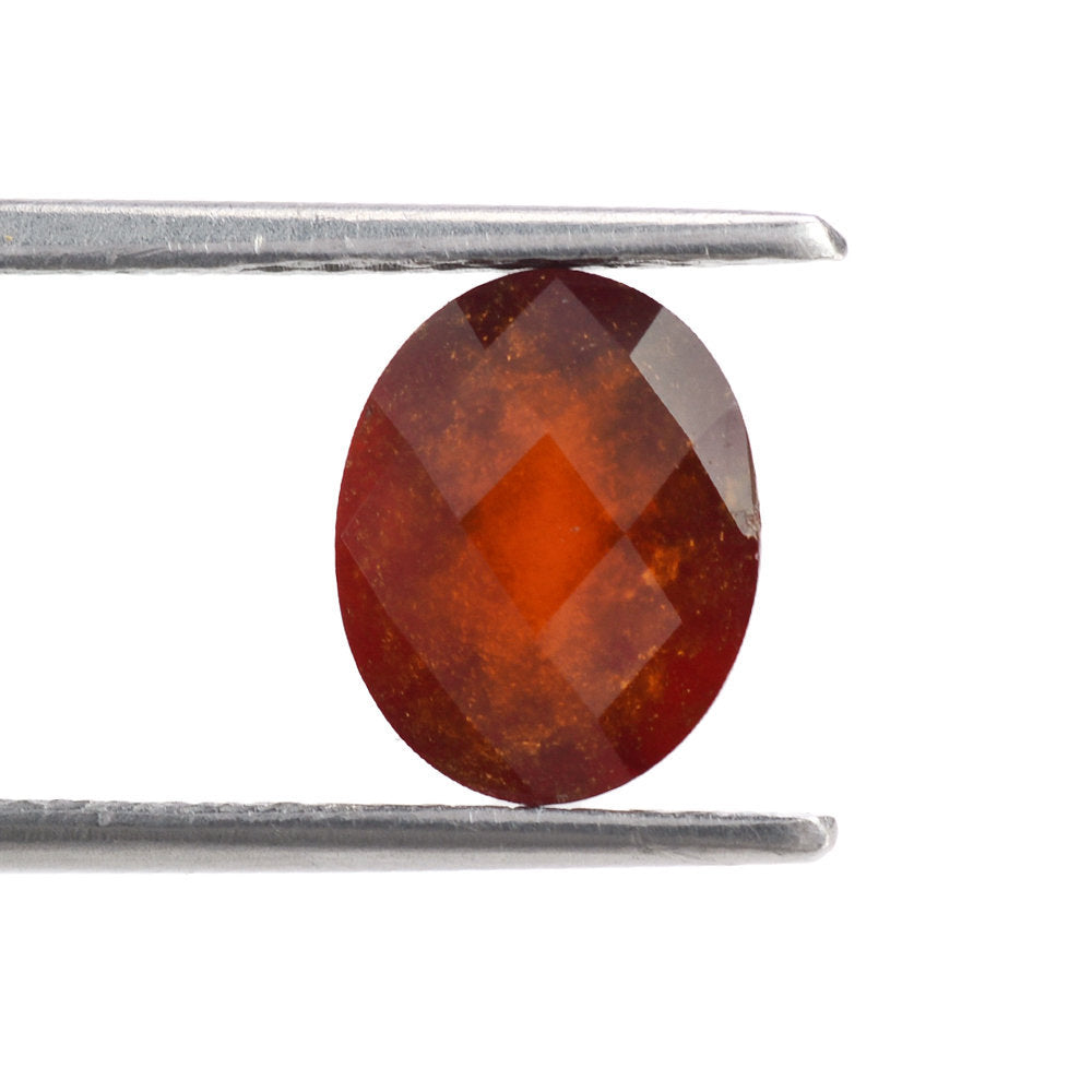HESSONITE CHECKER CUT OVAL (MILKY) 10X8MM 3.05 Cts.