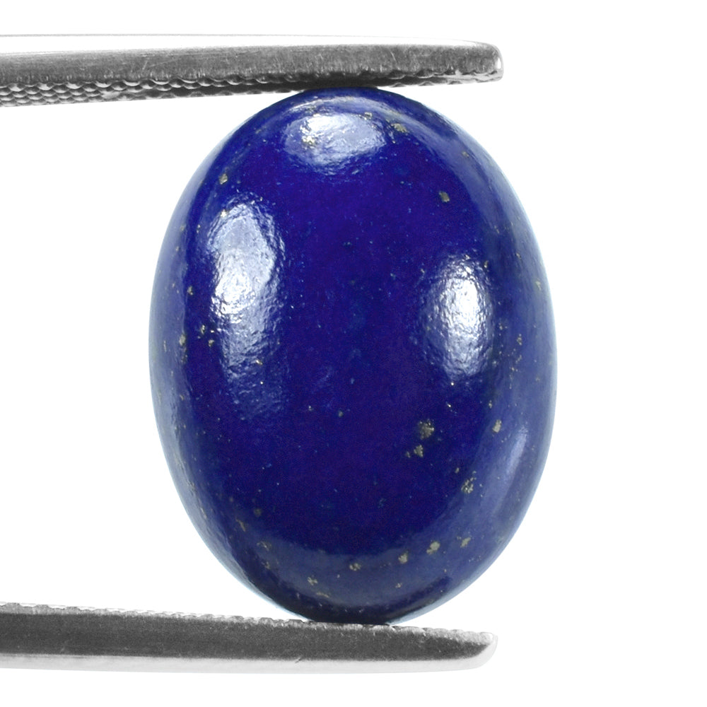 LAPIS LAZULI SOME WHITE SPOTS AND PYRITE PLAIN CAB OVAL 16.00X12.00 MM 10.37 Cts.