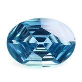 LONDON BLUE TOPAZ SWIRL CUT HEXAGON CONCAVE OVAL (DES#87) 14X10MM 6.50 Cts.