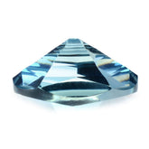 LONDON BLUE TOPAZ SWIRL CUT HEXAGON CONCAVE OVAL (DES#87) 14X10MM 6.50 Cts.