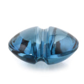LONDON BLUE TOPAZ LENTIL ROUND WITH CARVED BELT (DES#25) 12MM 6.95 Cts.