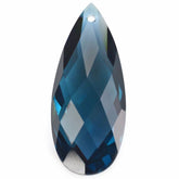 LONDON BLUE TOPAZ BRIOLETTE PEAR (FULL DRILL) 21X9MM 8.82 Cts.
