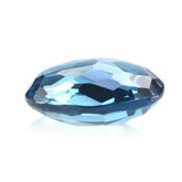 LONDON BLUE TOPAZ IRREGULAR FACETED BRIOLETTE OVAL 10X8MM 3.15 Cts.