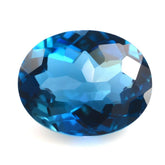 LONDON BLUE TOPAZ IRREGULAR CUT OVAL 10X8MM 3.19 Cts.