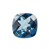 LONDON BLUE TOPAZ CHECKER CUT CUSHION 8MM 2.30 Cts.