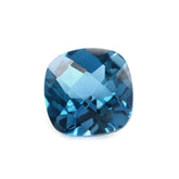 LONDON BLUE TOPAZ CHECKER CUT CUSHION 8MM 2.65 Cts.