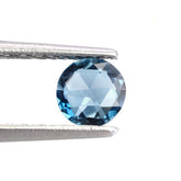 LONDON BLUE TOPAZ ROSE CUT BRIOLETTE ROUND 5.30MM 0.62 Cts.