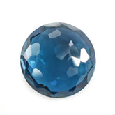 LONDON BLUE TOPAZ IRREGULAR CUT BRIOLETTE ROUND 11MM 5.10 Cts.