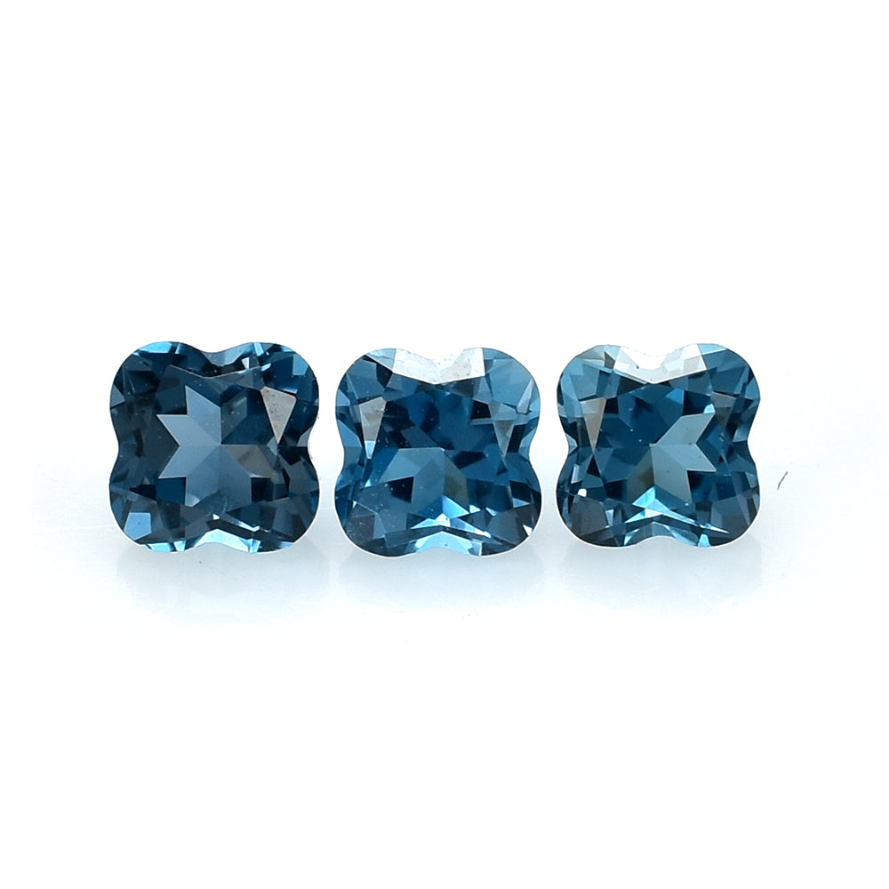 LONDON BLUE TOPAZ CUT CLOVER 4MM (THICKNESS:-3.00-3.40) 0.48 Cts.