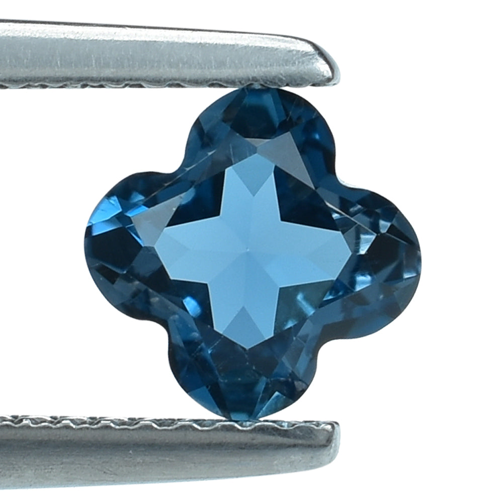 LONDON BLUE TOPAZ CUT CLOVER 6MM (THICKNESS:-3.60-4.00MM) 1.30 Cts.