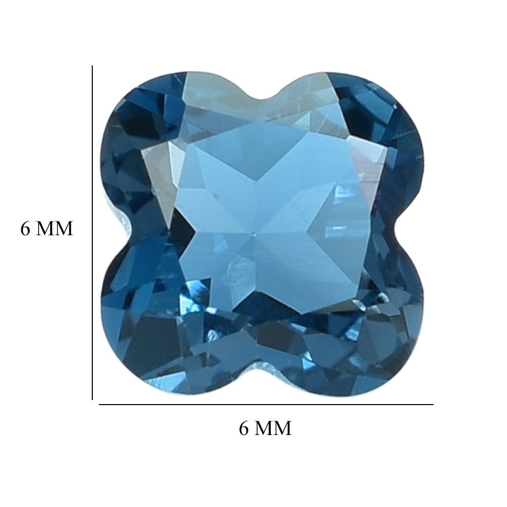 LONDON BLUE TOPAZ CUT CLOVER 6MM (THICKNESS:-3.60-4.00MM) 1.30 Cts.