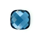 LONDON BLUE TOPAZ CHECKER CUT BRIOLETTE CUSHION (H/D_0.90MM)(NORMAL)(CLEAN) 13.00X13.00 MM 8.80 CTS