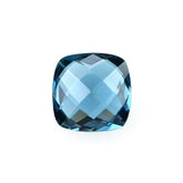 LONDON BLUE TOPAZ CHECKER CUT BRIOLETTE CUSHION (NORMAL)(CLEAN) 8.00X8.00 MM 2.35 CTS