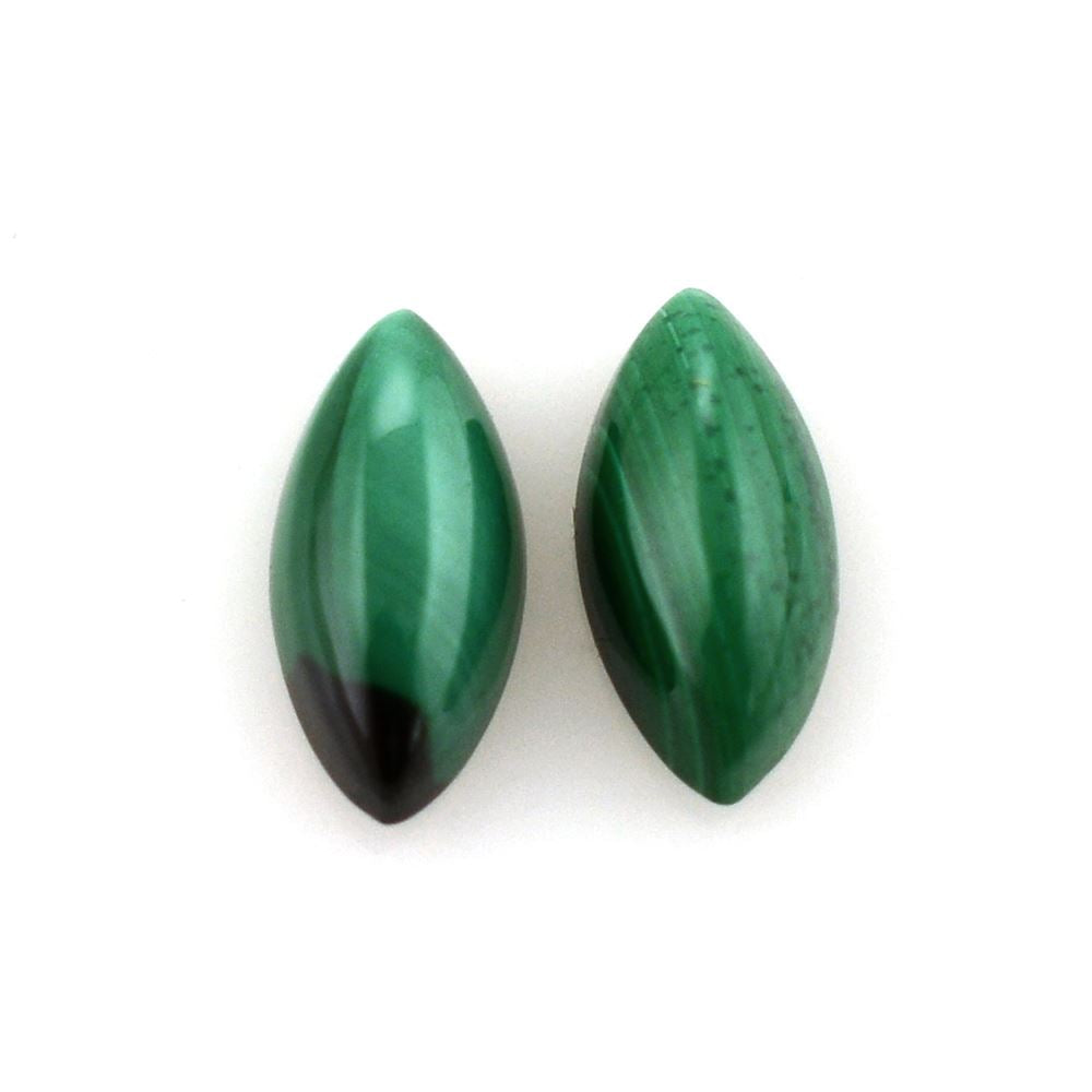 MALACHITE MARQUISE CAB (FROSTED BOTTOM) 6.30X3.30MM 0.47 Cts.