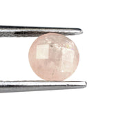 MILKY MORGANITE CHECKER CUT BRIOLETTE ROUND 8MM 1.87 Cts.