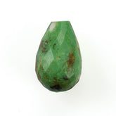 MOHAVE TURQUOISE LITE (GREEN)(MEDIUM MATRIX) (HALF DRILL 0.75) CHECKER FACETED FULLY ROUNDED DROPS 12.00X8.00 MM 4.27 Cts.