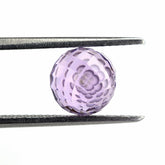 PINK AMETHYST CHECKER CUT BALLS (HALF DRILL) 8MM 3.48 Cts.
