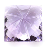 PINK AMETHYST CHECKER TOP PRINCESS BACK LAZER CUT SQUARE (DES#22) 15MM 14.60 Cts.